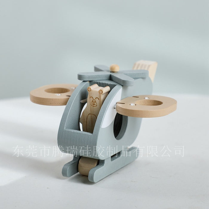 Baby Puzzle Hand Push Sliding Helicopter Toy