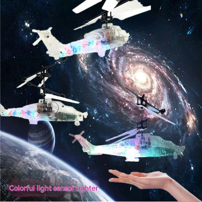 Induction Luminous Transparent Gesture Suspension Helicopter