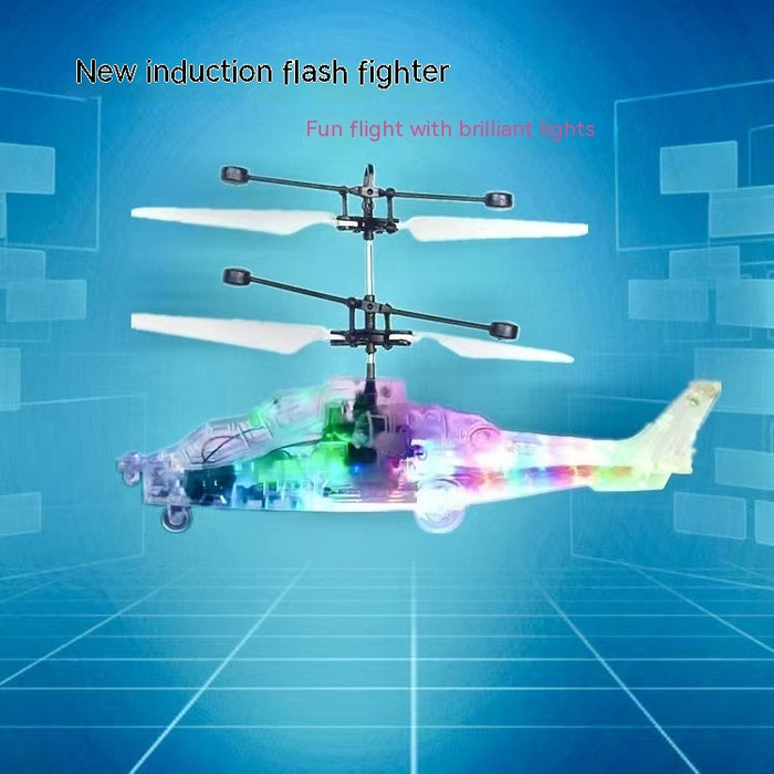 Induction Luminous Transparent Gesture Suspension Helicopter