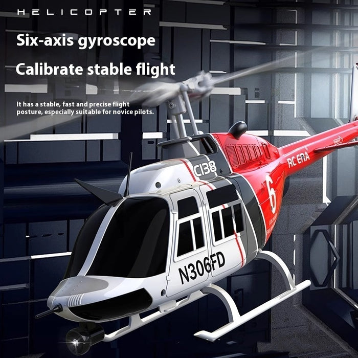 C138 Simulation Double Paddle Blade Single Rotor Helicopter Toy Without Ailerons