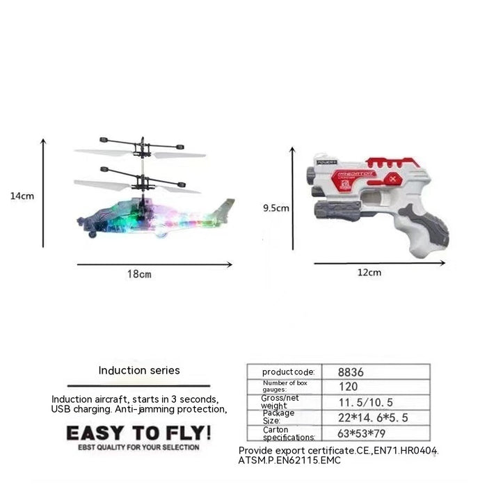 Induction Luminous Transparent Gesture Suspension Helicopter