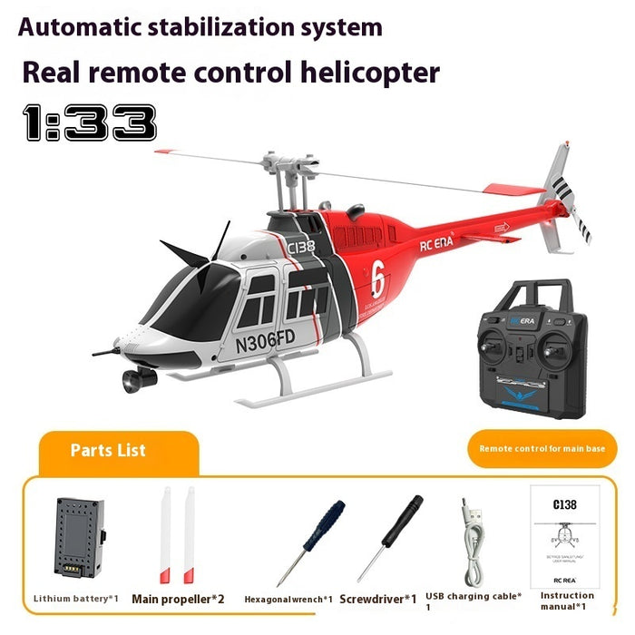 C138 Simulation Double Paddle Blade Single Rotor Helicopter Toy Without Ailerons
